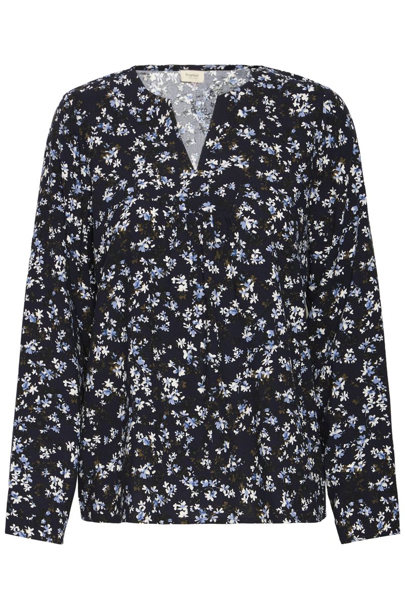 Marion bluse blå engblomst