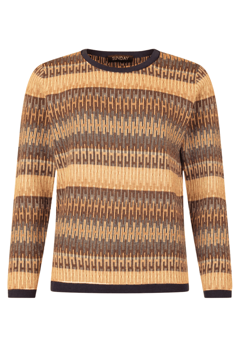 Nelly genser brun jacquard