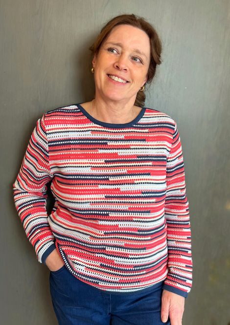 Hovedbilde Lena genser korall stripe