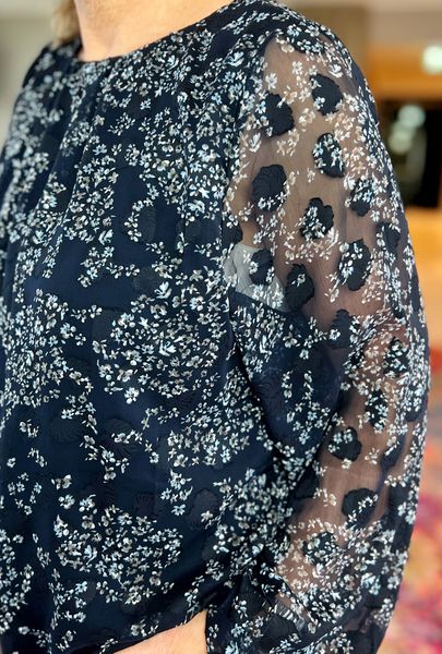 Hovedbilde Line chiffonbluse blå blomst