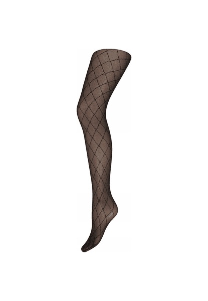 Hovedbilde Fest- strømpebukse svart med med ruter