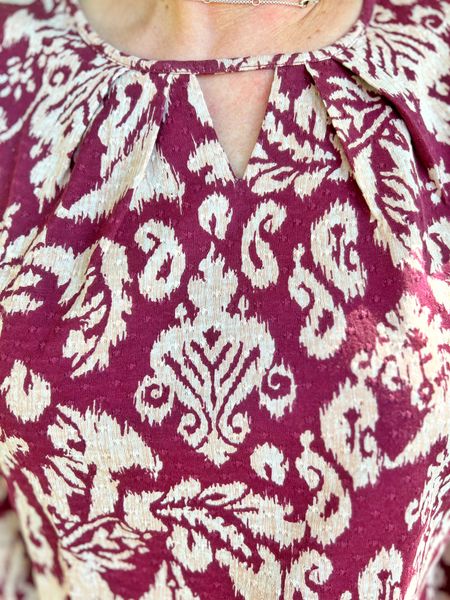Hovedbilde Sissel topp ikat burgunder