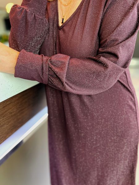 Hovedbilde Line glitterkjole burgunder