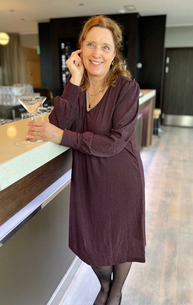 Hovedbilde Line glitterkjole burgunder