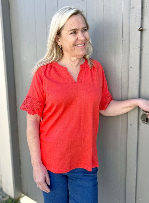 Hovedbilde Sølvi bluse-topp poppyred