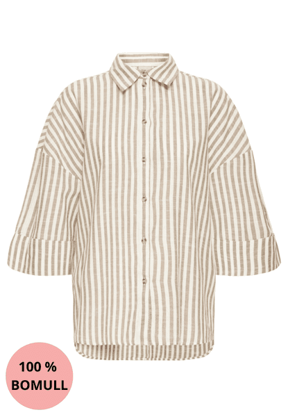Hovedbilde Irene bomullsskjorte beige stripet