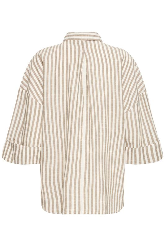 Irene bomullsskjorte beige stripet