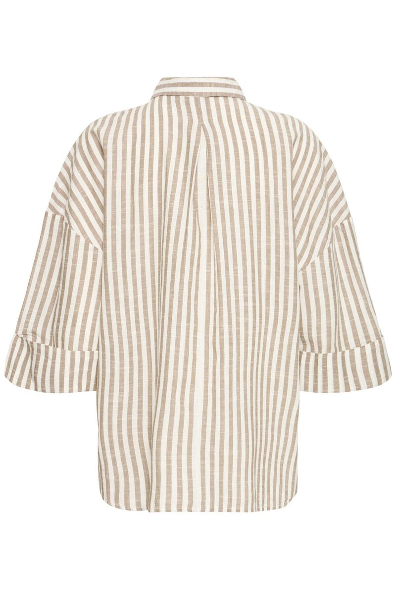 Irene bomullsskjorte beige stripet