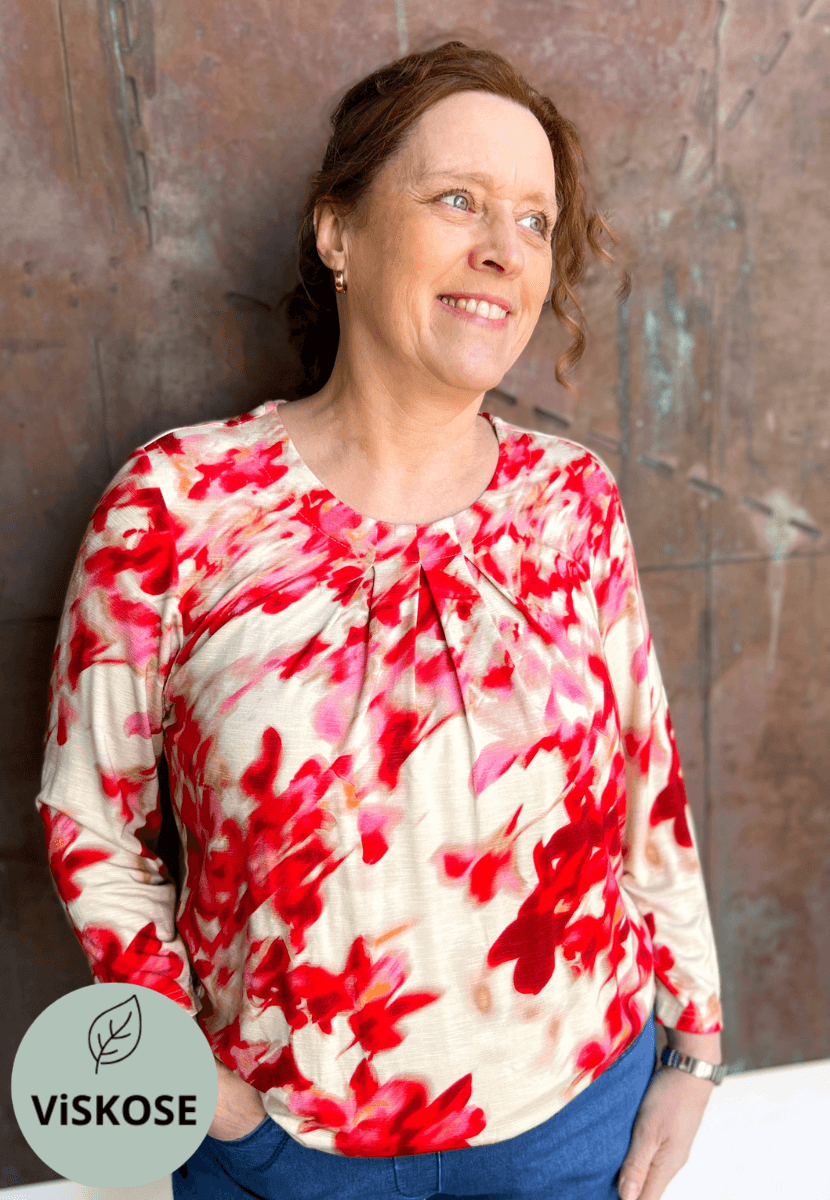 Lisen topp rosenrød batikk