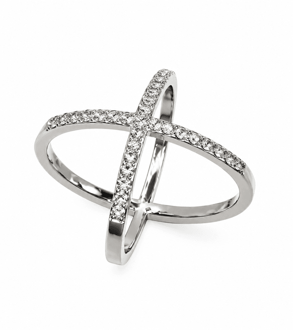 Hovedbilde Skjerf-ring med strass sølvfarget