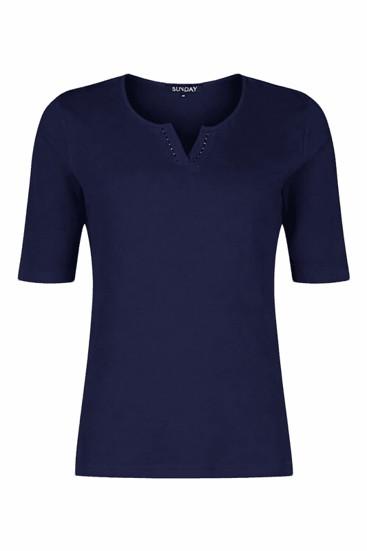 Inger t-shirt marineblå m/strass
