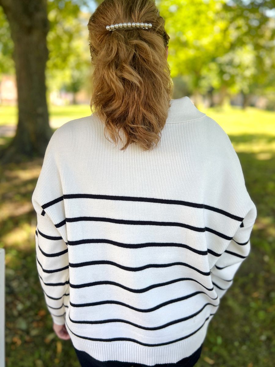 Marion genser kremhvit stripe