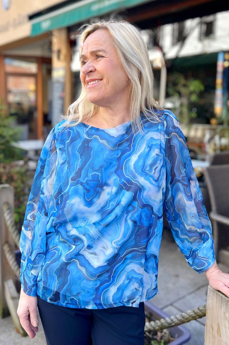 Andrea bluse chiffon ocean