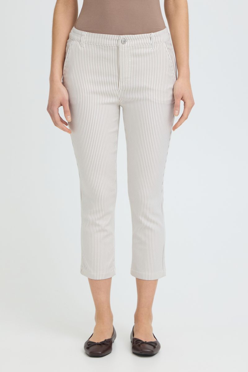 Irene capri beige stripe