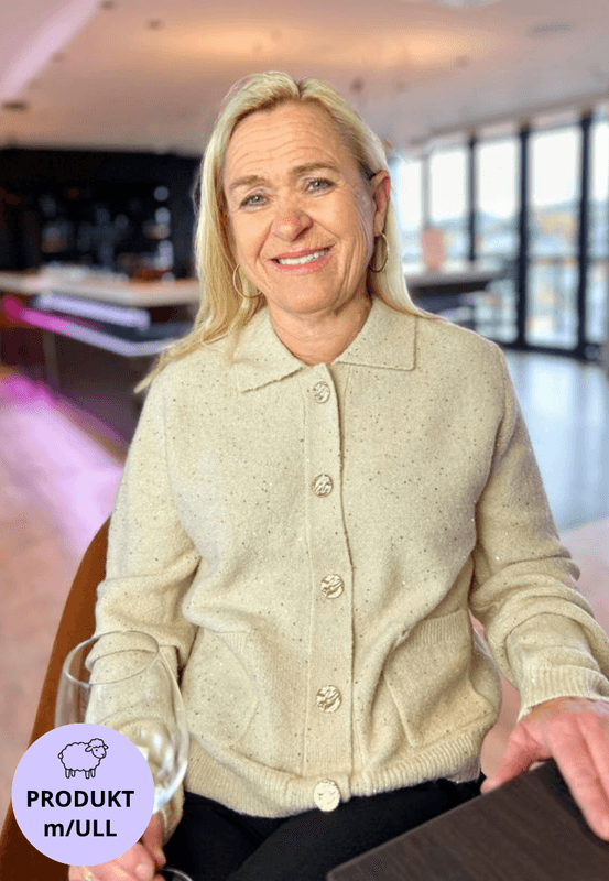 Helga kremhvit cardigan med glitter