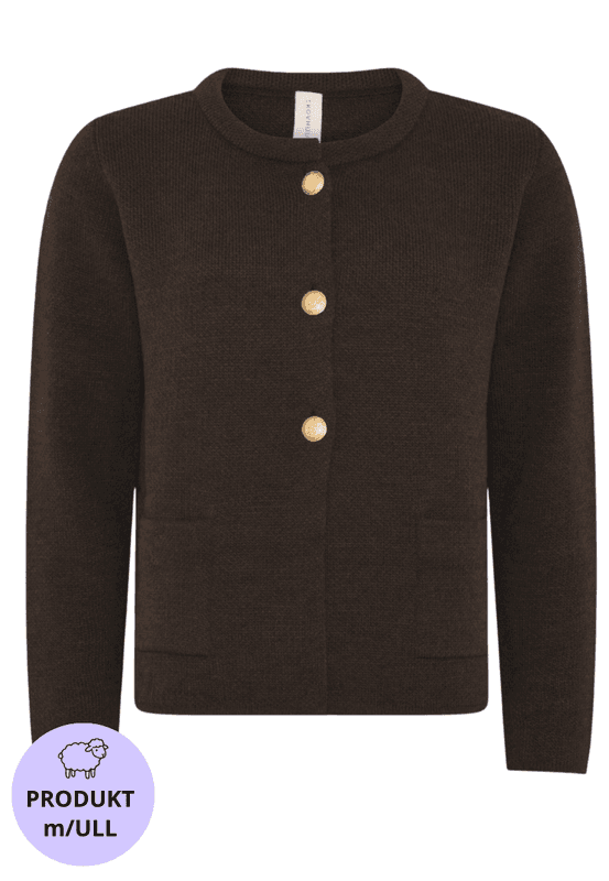 Unni  brun cardigan m/ull