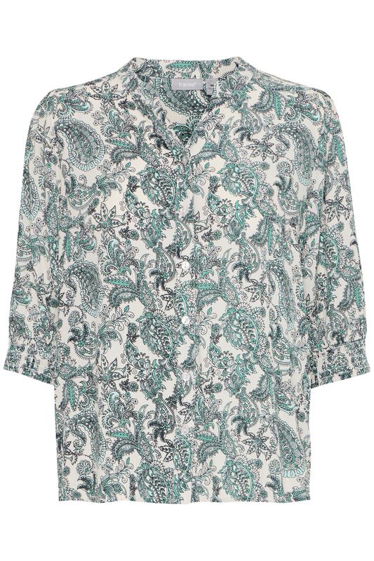 Anette paisley bluse grønn