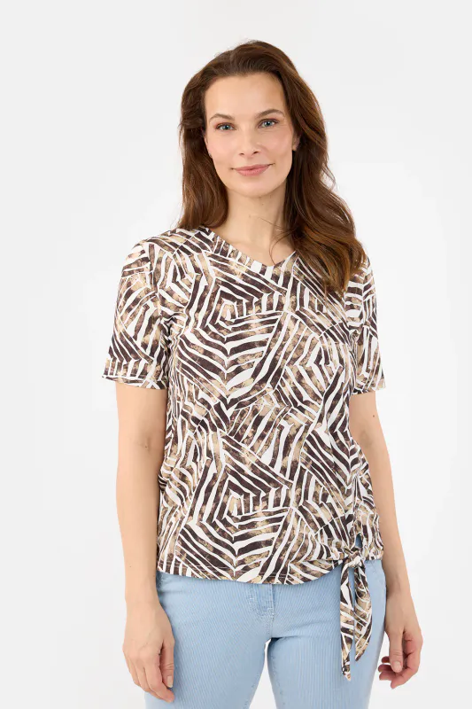 Tonje t-shirt brun sebra
