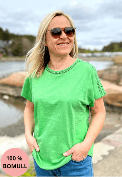 Hovedbilde Eli t-shirt heklet grønn