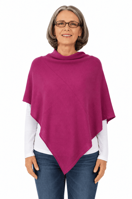 Hovedbilde Poncho med ull fuksia