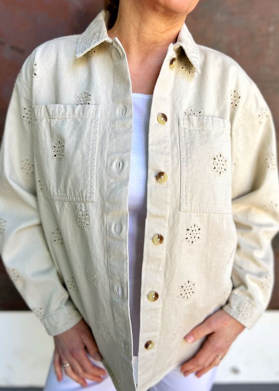 Ellen skjortejakke beige