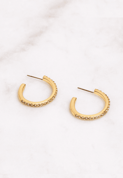 Hovedbilde Øreringer krystall medium gull