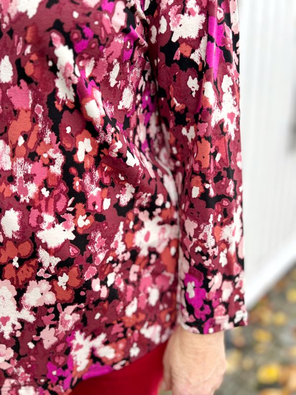 Stine topp blomster fuksia rød