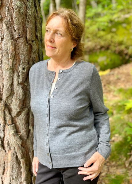 Hovedbilde Marion tynn ull-cardigan gråmelert