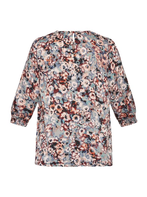 Bjørg bluse vinrød blomster