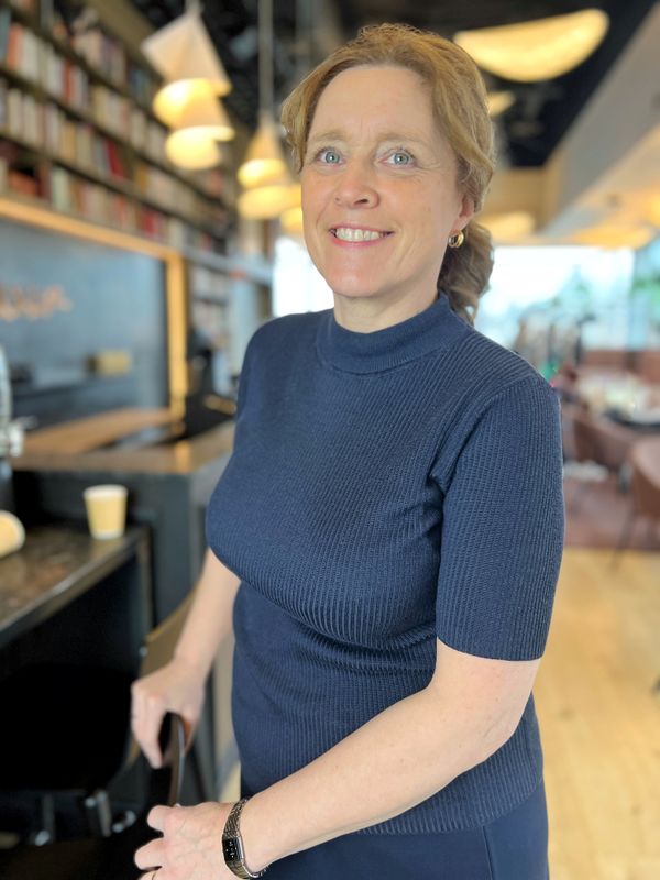 Nina ribb-topp blå