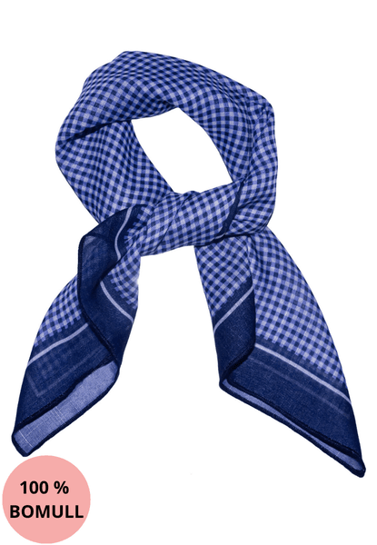 Hovedbilde Bomullsskjerf pepita-rutet blå