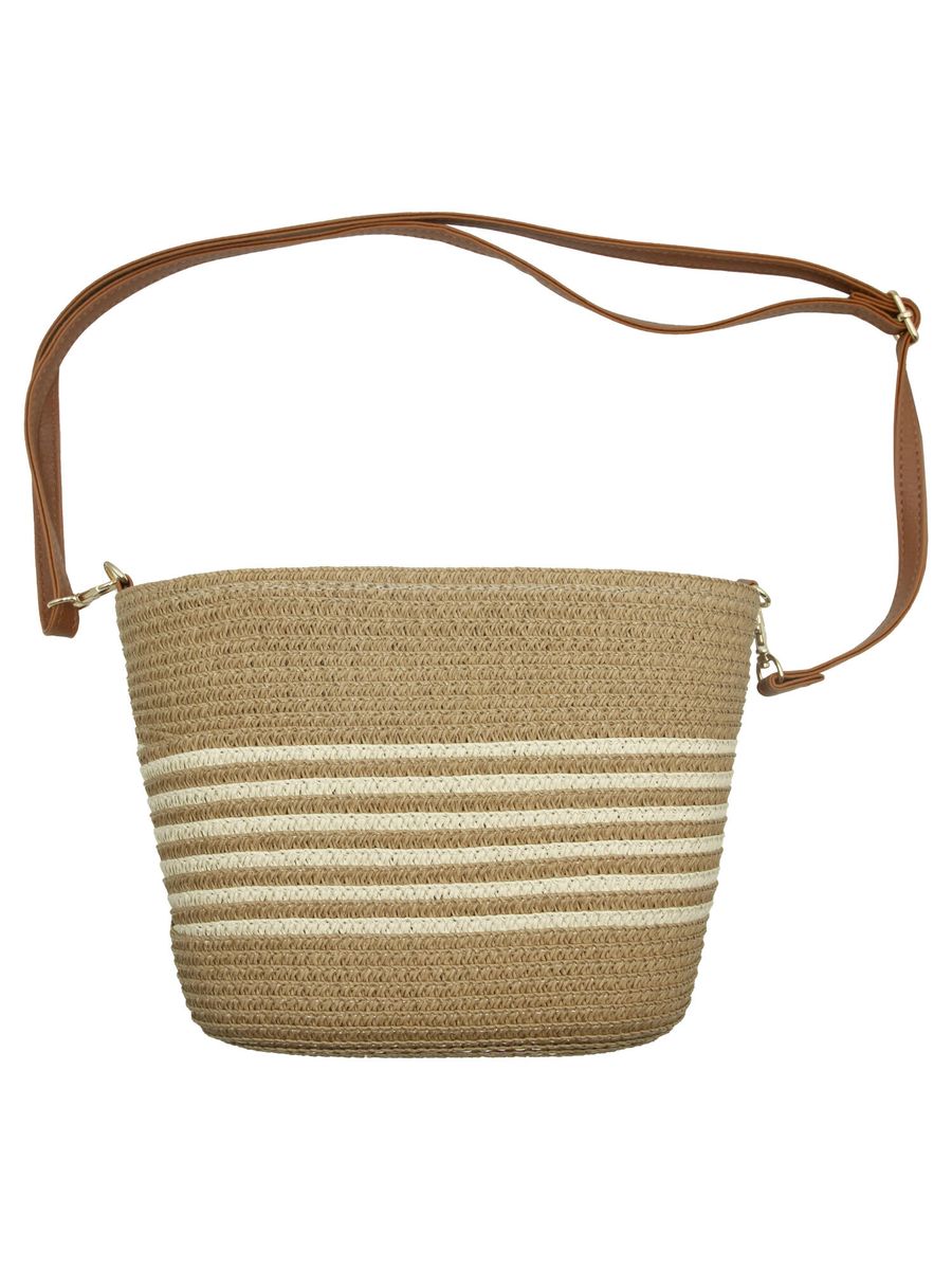 Skulderveske stripet strå